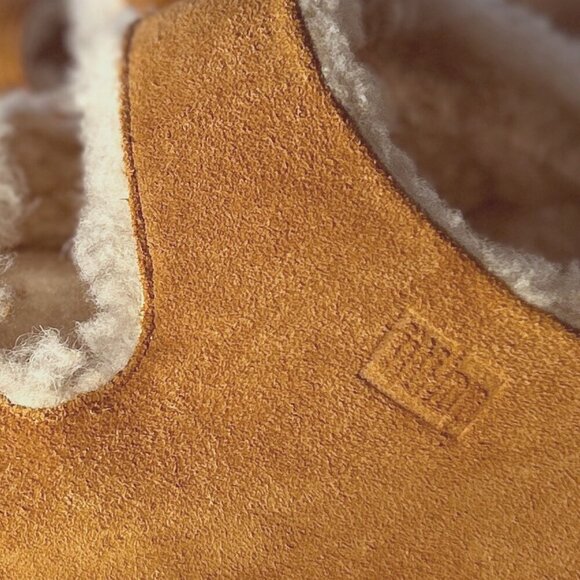 Flipflop SZ 6 Shuv Suede 2-Bar Sherpa Lined Platform Slide Comfort Shoe Boho - Picture 11 of 12